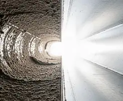air duct cleaning services showing interior duct system inspection and cleaning in Wilmington, NC